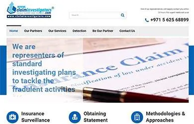 claim investigators website design