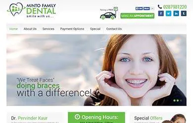 minto family dental website design